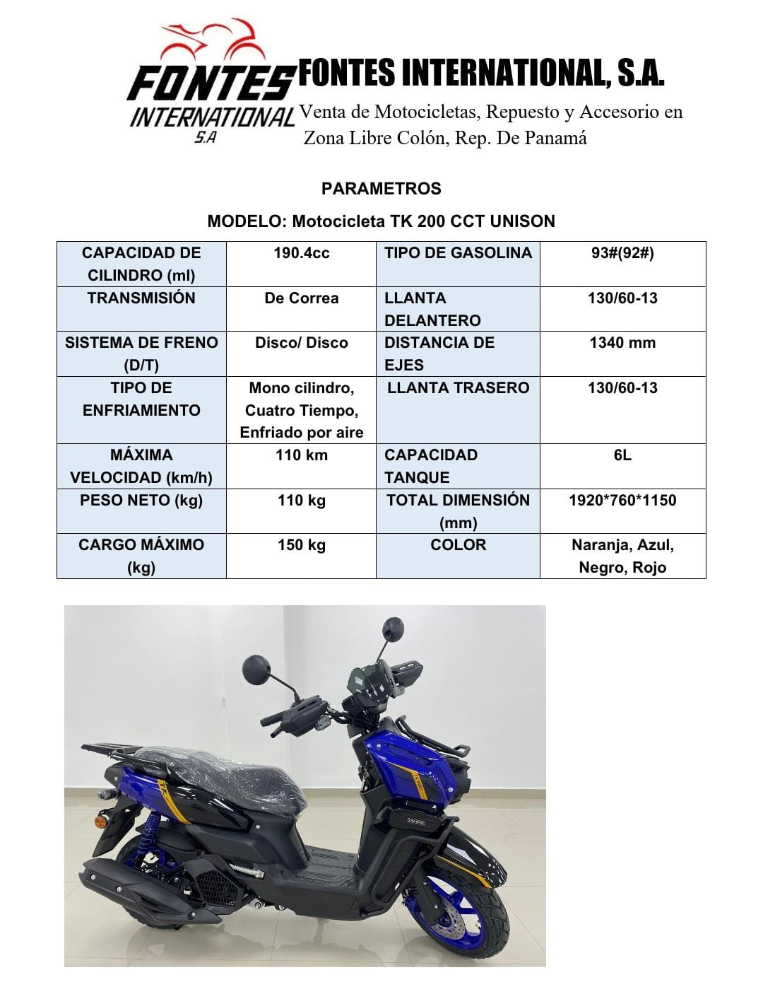 MotocicletA TK 200 CCT